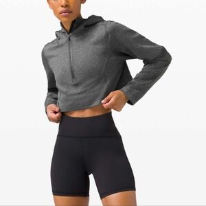 Lululemon Unleash Strength Crop Hoodie Size 10 Asphalt Grey
